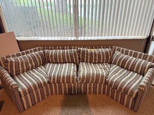 Vintage 1960s Mid-Century Curved 2-Piece Sectional Sofa