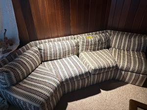 Vintage 1960s Mid-Century Curved 2-Piece Sectional Sofa