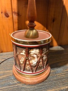 Vintage Mid-Century Revolutionary War Drum Table Lamp with Shade