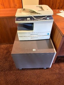 Sharp AL-2040CS Digital CopierPrinterScanner with Rolling Cabinet Stand - Tested & Working