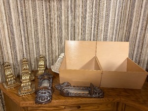Vintage Home Decor Lot - Syroco Style Corbel Brackets, Mirror Sconces & Wooden Drawers