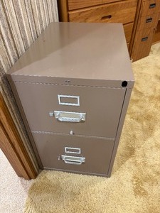 Vintage Steelcase 2-Drawer Metal Filing Cabinet - Brown  Taupe - Industrial Office
