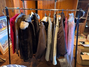 Vintage & Premium Outerwear Collection with (2) Rolling Garment Racks