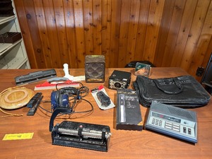 Vintage Electronics & Office Lot - Cobra Radio Scanner, Brownie Camera, VuPoint Wand Scanner, Pelonis Heater, Headphones & More