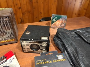 Vintage Electronics & Office Lot - Cobra Radio Scanner, Brownie Camera, VuPoint Wand Scanner, Pelonis Heater, Headphones & More