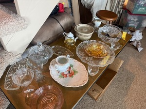 Vintage Glassware, Depression Glass, & Fine Ceramic Serving Collection
