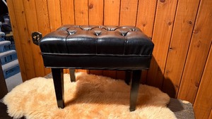 Lot of 2 Piano Benches  Adjustable Artist Bench & Wooden Bench