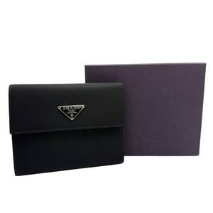 Prada Black Saffiano Leather Trifold Wallet + Box; Pre-Owned Retail $575
