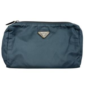 Prada Blue Tessuto Nylon Cosmetic Pouch; Pre-Owned Retail $450