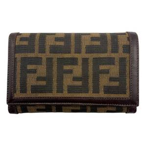Fendi Zucca Canvas & Leather Continental Wallet Pre-Owned Retail $650