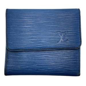Louis Vuitton Blue Epi Leather Snap Wallet Pre-Owned Retail $600
