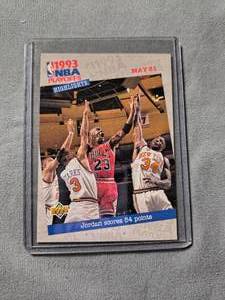 Jordan scores 54 Points -1993 Playoff Highlight Card