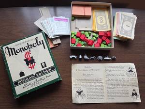 1930s Parker Brothers Monopoly Short Game Add-On Popular Edition