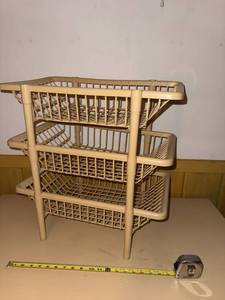 3 Tier Plastic Countertop Organizer Rack Beige Freestanding Storage