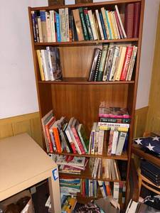 Danish Mid-Century Modern Teak 5-Shelf Bookcase Adjustable Shelves 72 x 31.5