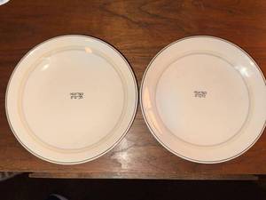 Maddock England Kosher Meat & Milk Dinner Plates Pair Hebrew From the Ship Queen Elizabeth