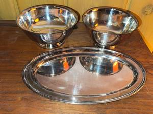 Gorham Silverplate Serving Bowls & Oval Tray Tableware Set
