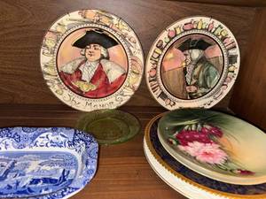 Lot of Assorted Vintage Decorative Plates Transferware Glass China
