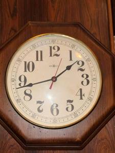 Howard Miller 612-469 Octagonal Wood Wall Clock Battery Quartz