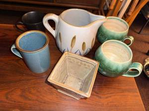 Assorted Art Pottery Mugs Pitcher Planter Mixed Ceramic Lot