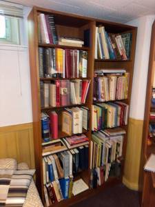 Mid Century Modern Teak Wood Double Bookcase 42.5x77 - Contents not included
