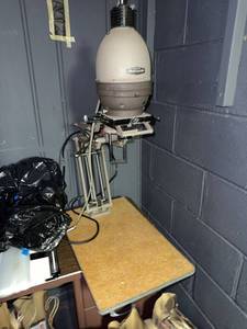 Vintage Darkroom Photo Enlarger w Baseboard Countertop Setup