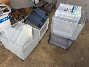 Assorted Rolling Mesh Storage Bins & Plastic Organizers Lot