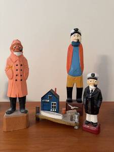 Vintage Nautical Folk Art Figurines & Gloucester Dock Decor Group