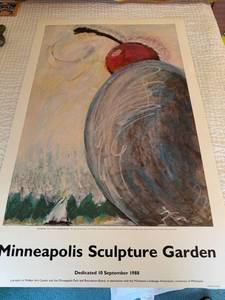 1988 Minneapolis Sculpture Garden Claes Oldenburg Art Poster
