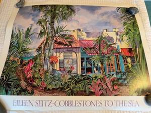 Eileen Seitz Cobblestones to the Sea Tropical Art Poster Print