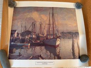 Emile Gruppe Gloucester Harbor at Eventide Maritime Art Print Poster