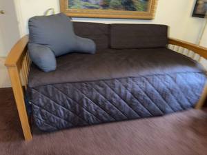 Mission Style Twin Daybed with Trundle Bed 84 x 42 Wood Frame