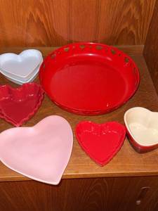 Valentine Heart Serveware Set Le Creuset Chantal Crate & Barrel