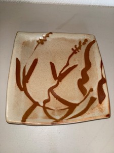 Glenn Burris Signed Studio Pottery Square Plate