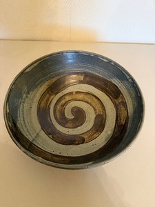 Signed Handmade Studio Pottery Bowl - Spiral Design