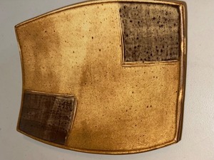 Handmade Ceramic Serving Tray With Metallic Glaze