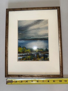 R. Schauer Signed Framed Landscape Artwork - 10 12 X 14 in