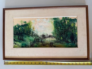 Framed Wooded Landscape Artwork - 24 W X 15 H