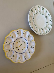 Sigma Printemps Italian Deviled Egg Plates Floral Ceramic Serving Lot