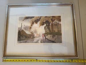 Martin Albom A.W.S. Signed Framed Rainy Street Artwork