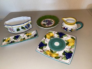 Italian Hand-Painted Ceramic Servingware - MFA Boston (Lot of 5)