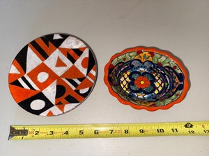 SAM Hand-Painted Mexican Ceramic Plates (Lot of 2)