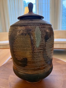 Lidded Ceramic Studio Pottery Vessel made by Joe Christensen