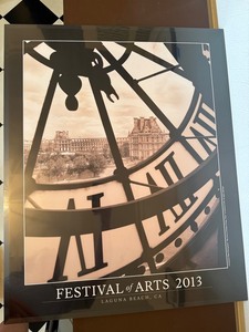 2013 Festival of Arts Laguna Beach CA Framed Poster Clock Scene