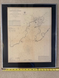 1854 Preliminary Chart of Gloucester Harbor Massachusetts - Framed