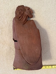 Clay Draped Figure Sculpture - 8 in W X 14 in H