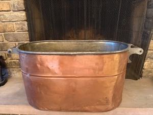 Copper Tub With Handles - 24 X 13 X 15 in
