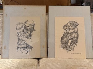 Kathe Kollwitz Lithographs Mother & Child Pair 1916 1931
