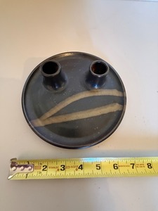 Stoneware Double Taper Candle Holder