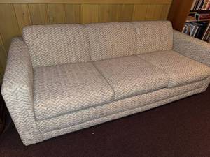 Simmons Hide-A-Bed Sofa Beige Textured Upholstery Approx 80in Wide